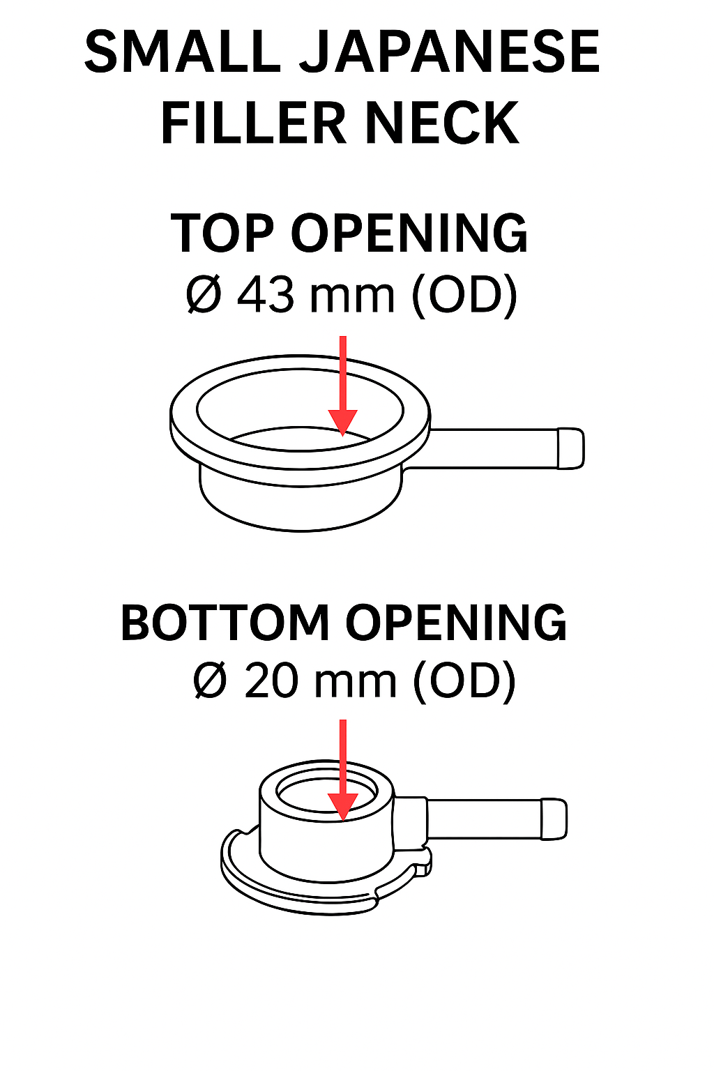 Small Japanese Stainless Filler Neck