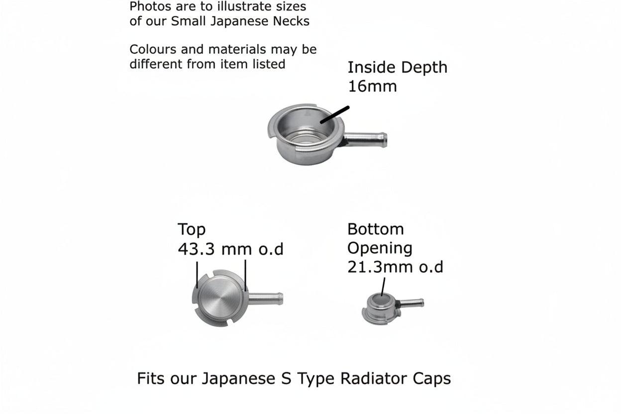 304 Stainless Steel Radiator Filler Necks – Small, Short Reach & Commercial Sizes