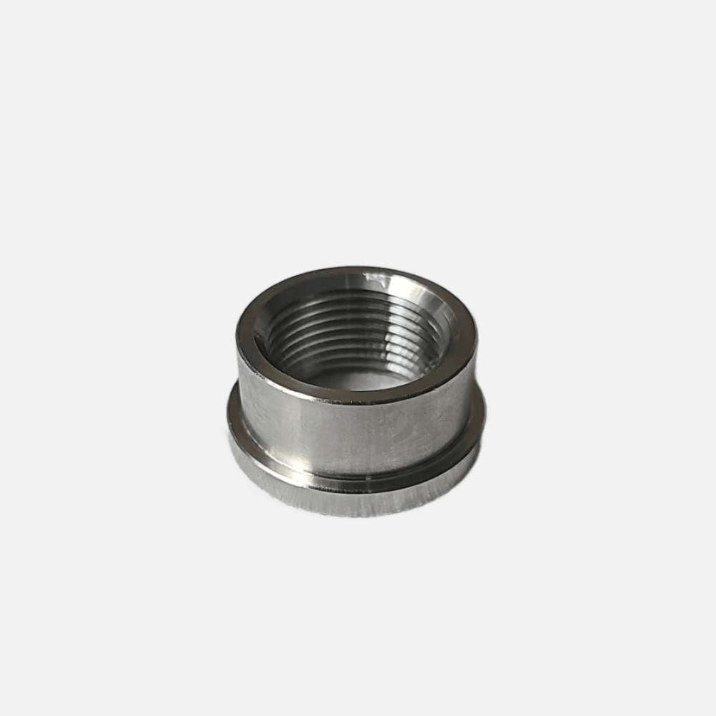 A stainless steel bolt designed for use with a lambda oxygen sensor, featuring a hexagonal socket and a smooth metallic finish.