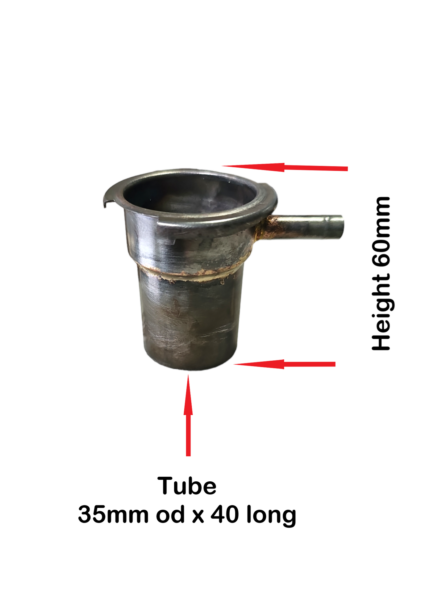 photo of raised neck onto 35mm tube