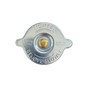 Metal radiator cap with 'Tighten' and 'Remove Slowly' text on a white background