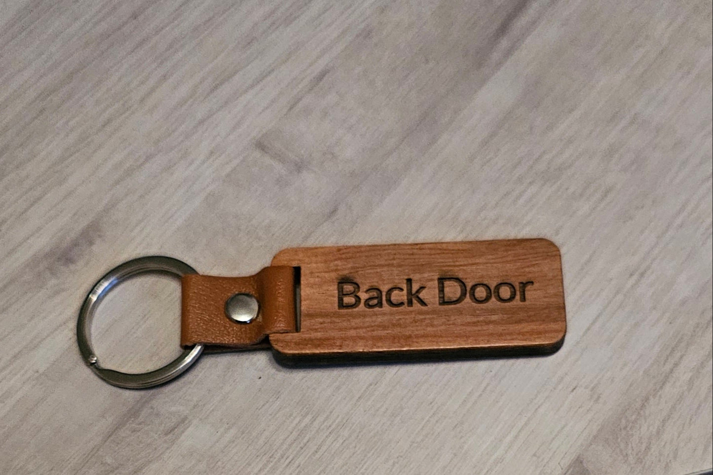 Wooden Etched Keyring Fobs