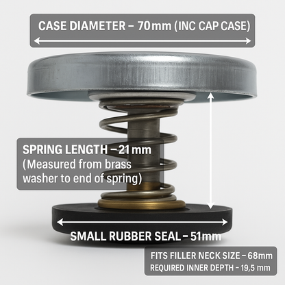 Large Commercial Radiator Pressure Cap 70mm – 4lb to 20lb