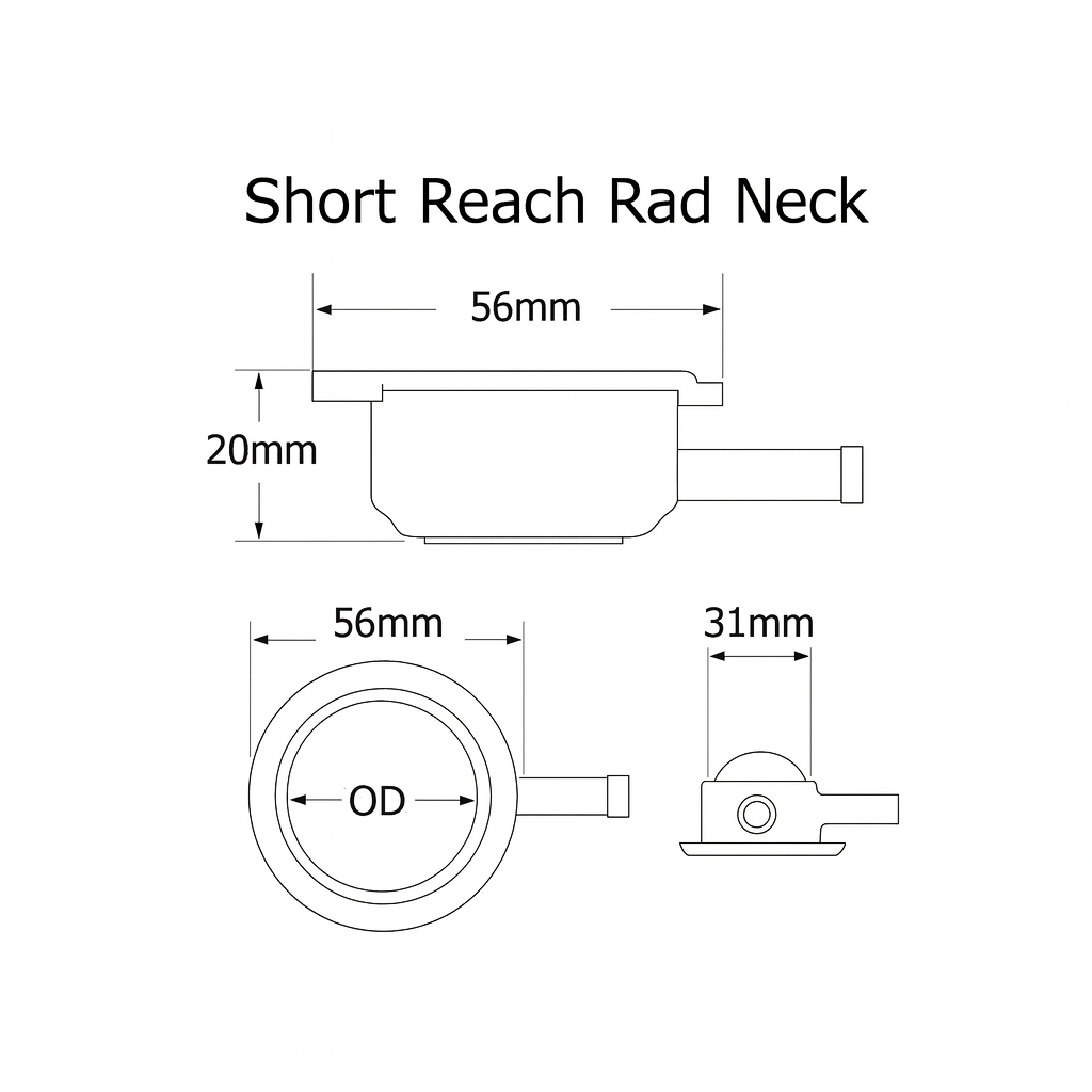 Short Reach Stainless Filler Necks