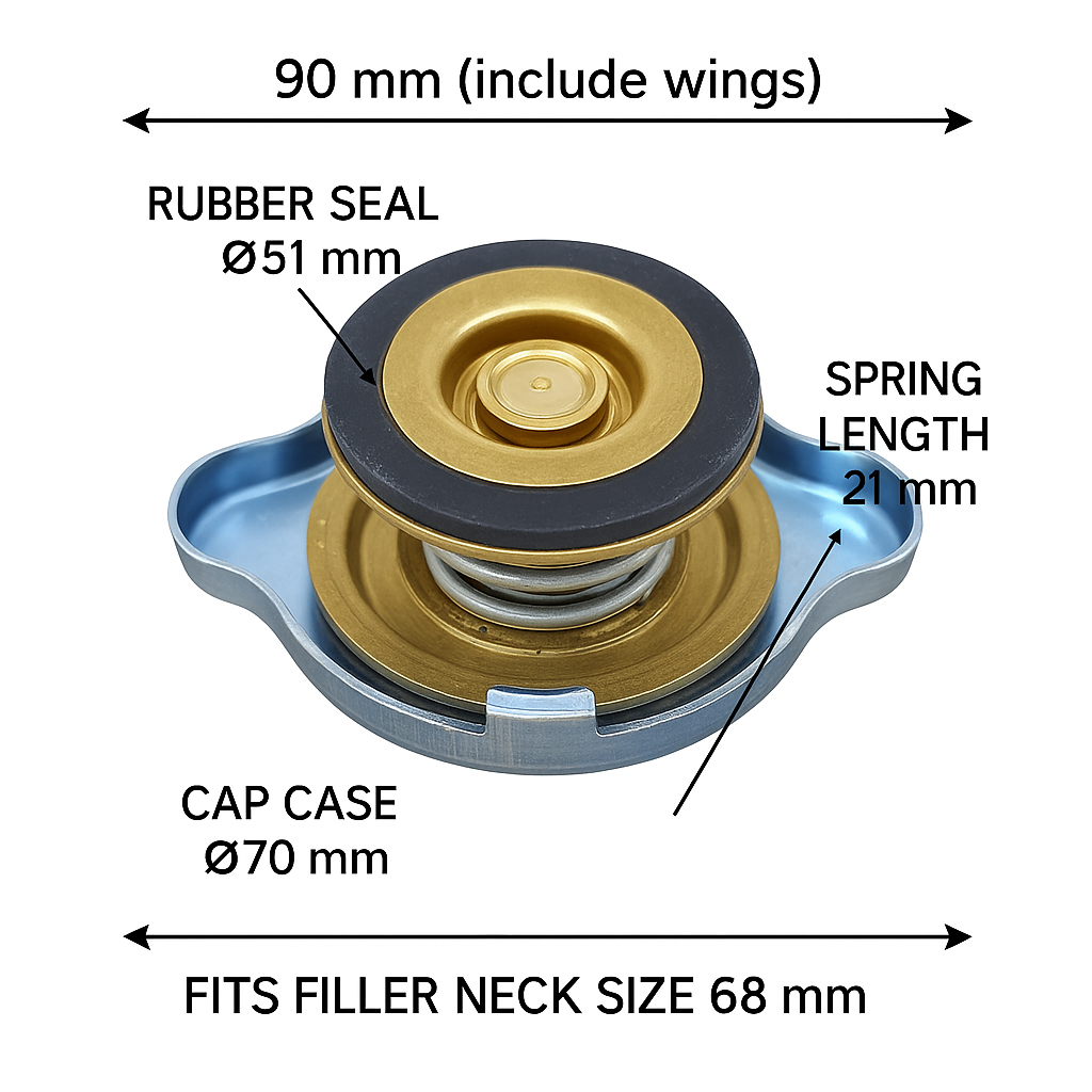 Large Winged Radiator Pressure Caps