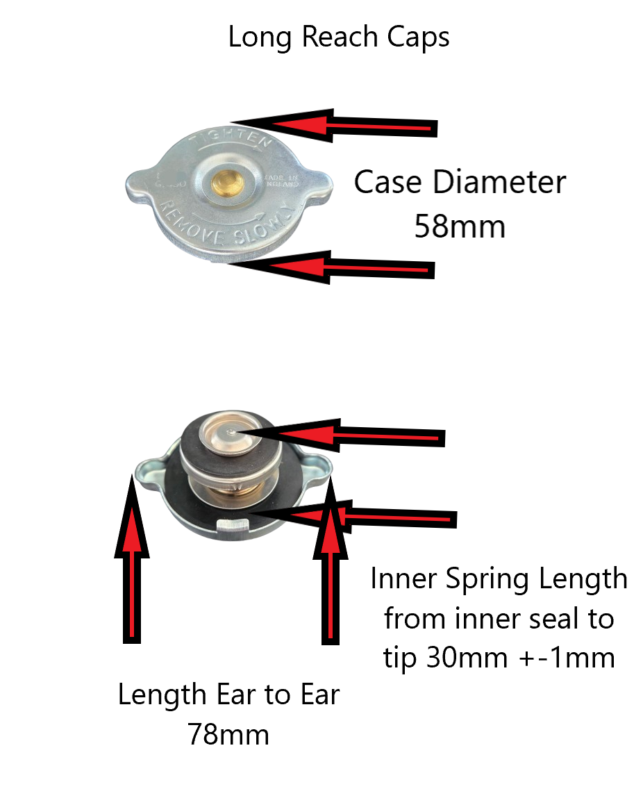 Technical diagram of a valve cap with measurements labeled