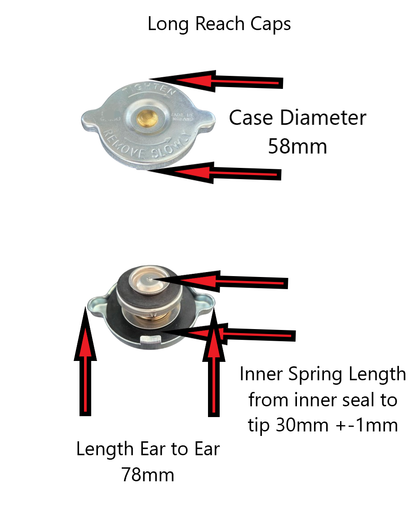 Technical diagram of a valve cap with measurements labeled